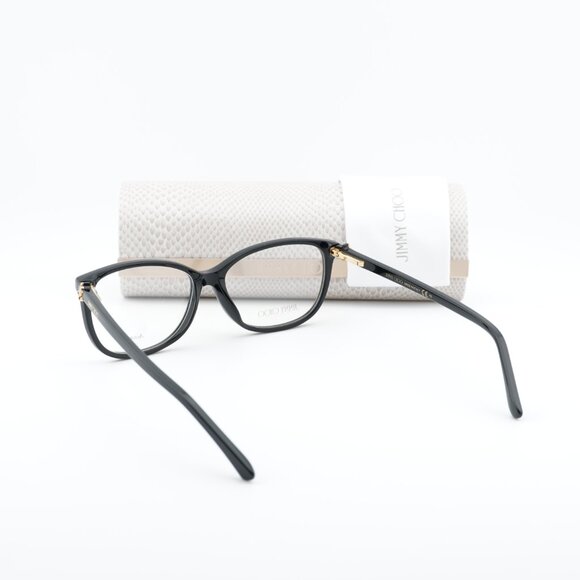 Jimmy Choo JC308 0DXF 00 Square 54mm Eyeglasses - Shiny Black/Gold - Picture 9 of 10